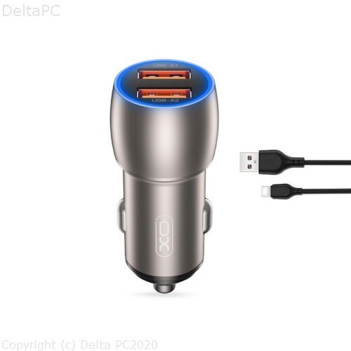 XO car charger CC52 QC 36W 2x USB gray + USB-C cable Cijene