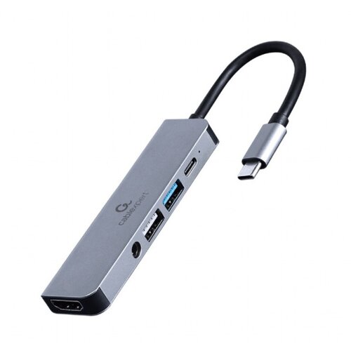 Gembird Adapter USB-C 5-v-1 USB, HDMI, PD + audio, (20442266) Slike