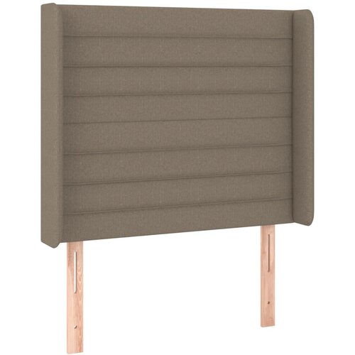  LED uzglavlje smeđesivo 93 x 16 x 118/128 cm od tkanine Slike