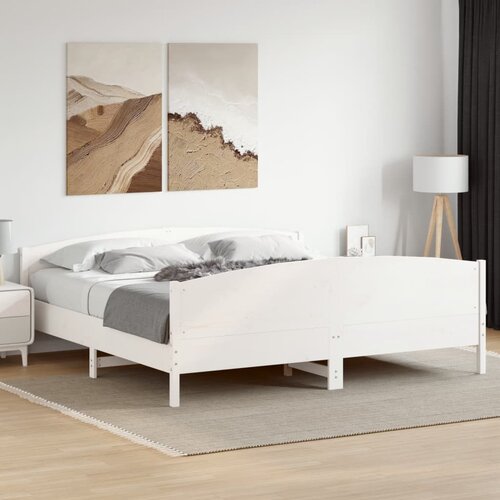 Furnova Posteljni okvir brez vzmetnice bel 180x200 cm trdna borovina, (21940572) Slike
