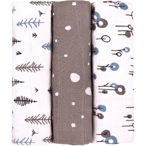 T-TOMI TETRA Grey Trees platnene pelene 70x70 cm 3 kom Cene