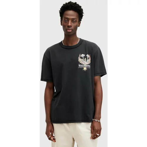 AllSaints Pamučna majica STRUMMER SS za muškarce, boja: crna, s tiskom, M012PA