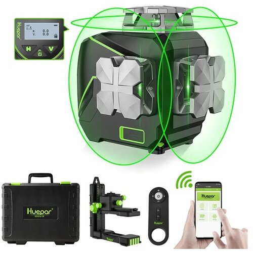 HUEPAR pRO12 linijski zeleni gradbeni laserski nivelir Bluetooth + daljinec S03CG S03CG Cene