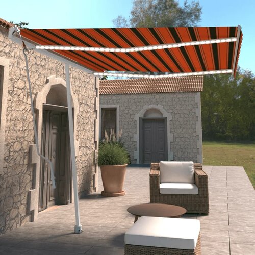 Tenda Avtomatska tenda LED + senzor 300x250 cm oranžna/rjava Cene