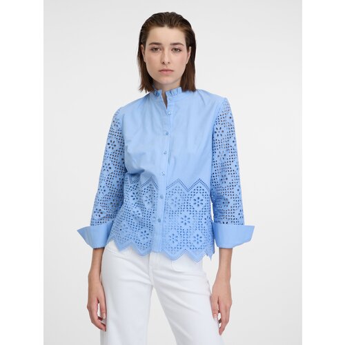 Orsay Light blue lady blouse with decorative details - Women Cene