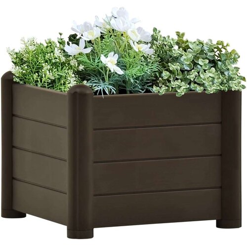 Povi&amp;scaron;ena vrtna gredica PP boja kave 43 x 43 x 35 cm Slike