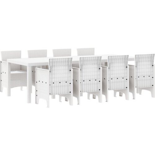 vidaXL Vrtni set za objed 9 pcs Bijela Polt ratan Cijene