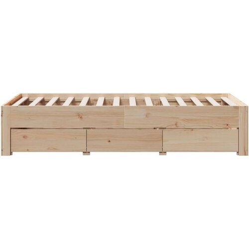 VidaXL Okvir kreveta bez madraca s ladicama 75 x 190 cm od borovine Slike