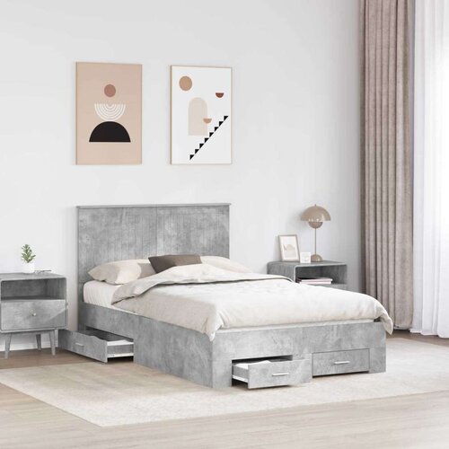  Okvir za krevet s uzglavljem Betonski sivi 120 x 190 cm Slike