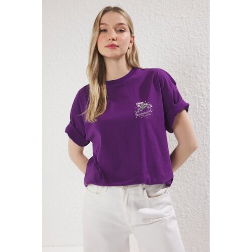 TRENDYOLMILLA Ženska majica TWOSS25TS00146, Ljubičasta Slike