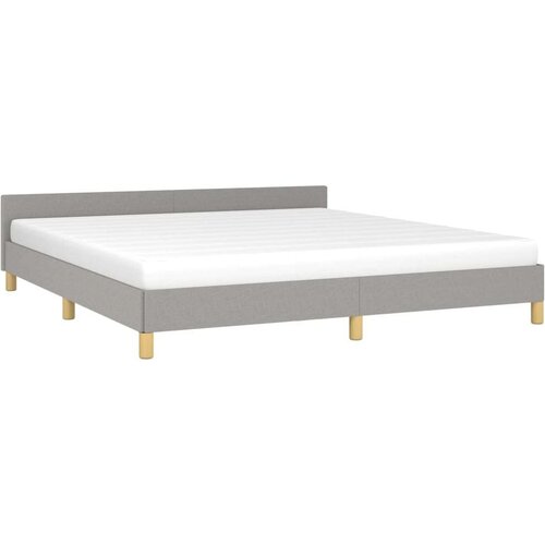 VidaXL okvir za krevet s uzglavljem svjetlosivi 160x200 cm od tkanine Slike