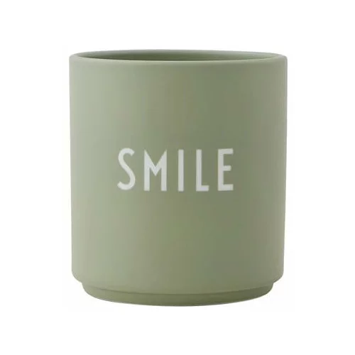 Design Letters Svetlo zelen porcelanast lonček Favourite Smile