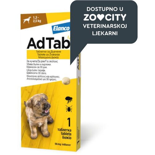 AdTab tablete protiv buha i krpelja za žvakanje za pse (1,3&ndash;2,5 kg) Cijene