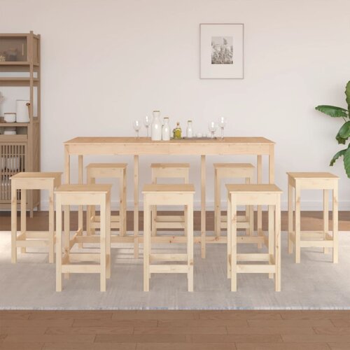 The Living Store Barska garnitura 9-delna trdna borovina - Barska Garnitura, (21478509) Cene