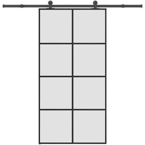 vidaXL Drsna vrata z opremo 102,5x205 cm ESG steklo in aluminij Cene