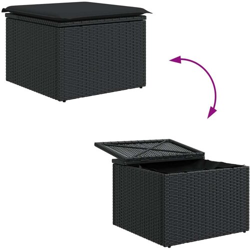 VidaXL 6 komadni vrtni set sofa s jastucima crni poli ratan akacija Slike