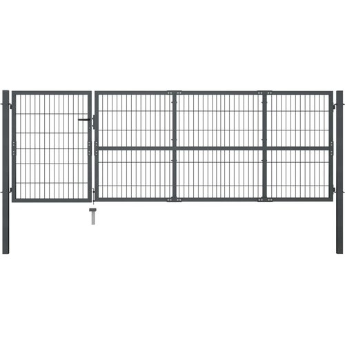 vidaXL Vrata sa stupovima čelična 350 x 100 cm antracit Cijene
