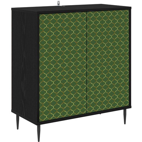  Kreveta GELEEN Crni hrast 69 x 33 x 76 cm Konstruirano drvo Slike