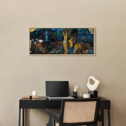  Slika - Paul Gauguin &amp;ndash; Where Do We Come From? What Are We? Where Are We Going? 100x40 U prirodnom drvenom okviru Slike