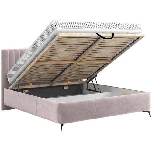 Hom`in OBLAZINJENA POSTELJA 160 cm x 200 cm , tekstil starinsko roza Slike