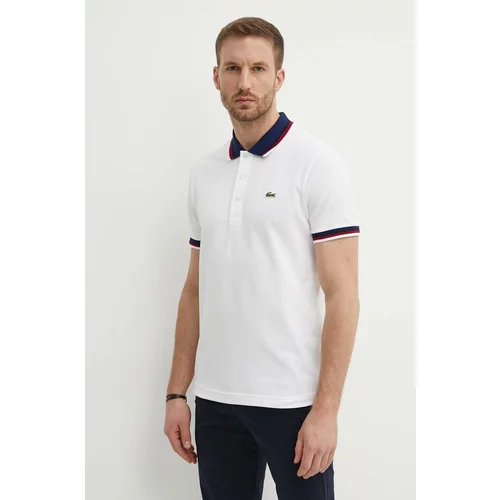Lacoste Polo majica za muškarce, boja: bijela, s aplikacijom