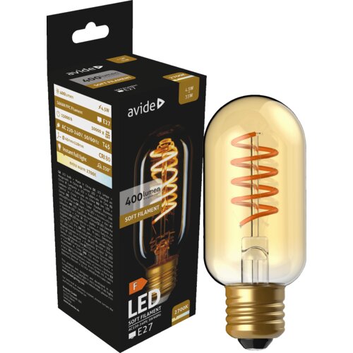 Avide Žarnica,LED,4.5W,E27,2700K,230V AC,topla bela svetloba - Soft Filament T45 4.5W E27 Cene
