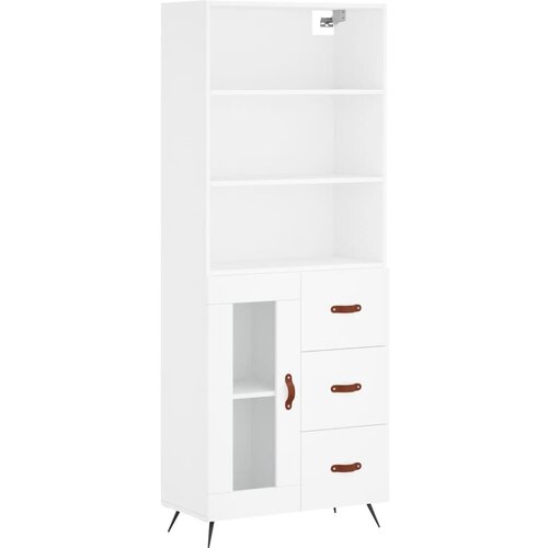  Visoka komoda bijela 69,5x34x180 cm konstruirano drvo Slike