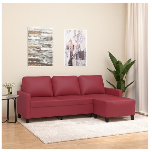 vidaXL Trosed s stolčkom za noge vinsko rdeč 180 cm umetno u Cene
