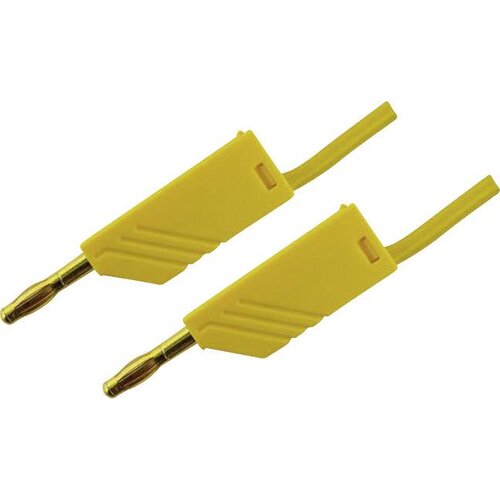SKS Hirschmann 4mm PVC-test lead\, on both sides stackable plugs - Au\, 2\,5mm&amp;sup2;\, 50 cm Merilni kabel 0\,5m rumena\, MLN 50/2\,5 934061703, (20423172) Slike