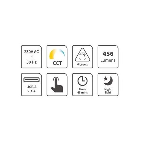  Prigu&amp;scaron;iva LED stona lampa sa USB, 9W, 230V, 3000K/4000K/5500K, crna Slike