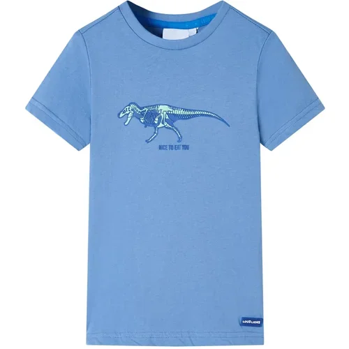 vidaXL Otroška majica s kratkimi rokavi srednje modra 104