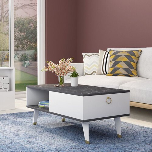 Woody Fashion Delux - Black, White BlackWhite Coffee Table Cene