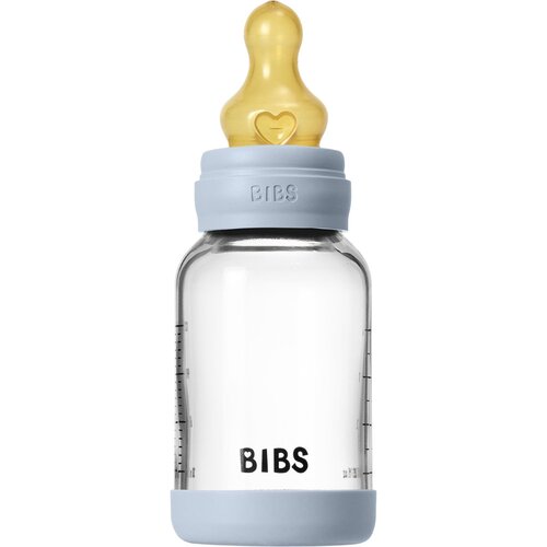 Bibs steklenička steklena lateks 120 ml, počasen pretok Baby Blue Cene
