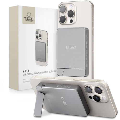 TECH-PROTECT POWERBANK PB14 MAGSAFE 5000 MAH ZA IPHONE 12 13 14 15, (5000337325) Cene