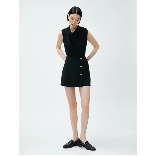 Koton Jumpsuit with Shorts Button Detailed Collar