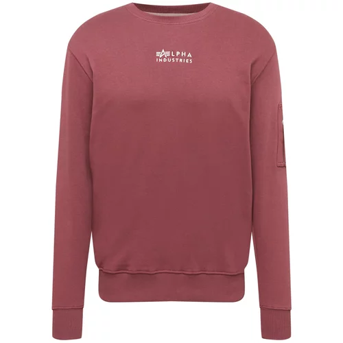 Alpha Industries Sweater majica krvavo crvena / bijela