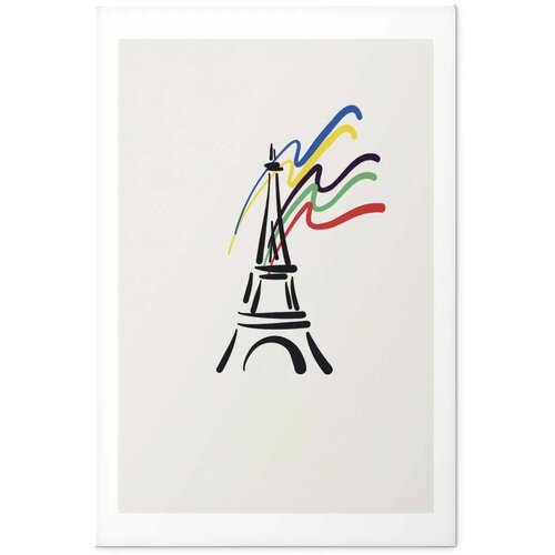  Plakat - Eiffel Tower and Colors 60x90 Bez okvira s margom Slike