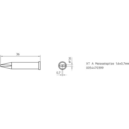 Weller spajkalna konica v obliki dleta xt-a velikost konice 1.6 mm vsebuje 1 kos, (20394600) Slike