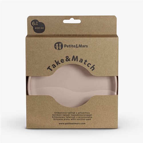 Petite&amp;amp;Mars Silikonski tanjur s vakuumom 6 m+ Take&amp;amp;Match, Desert Sand Slike