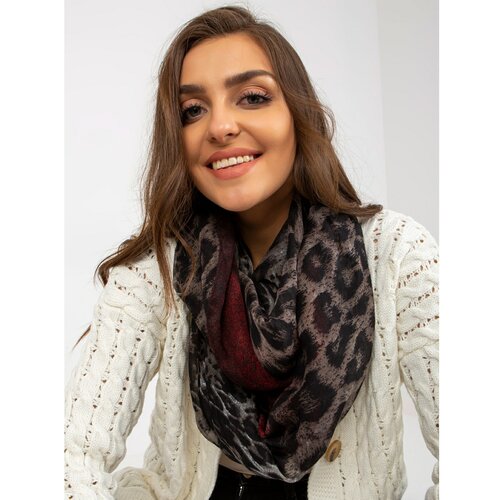 Fashion Hunters Black and red scarf with an animal pattern Slike