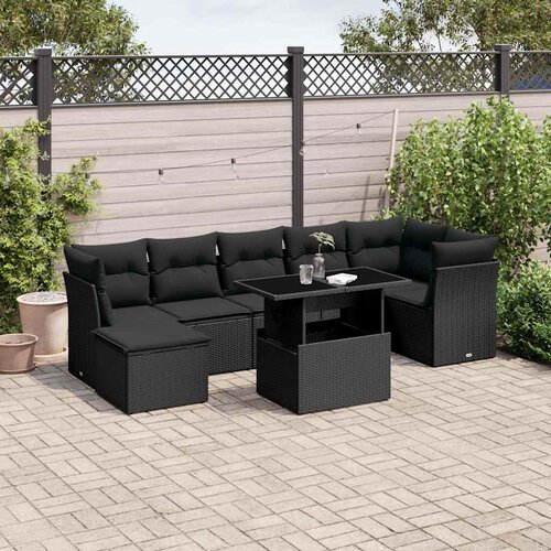  8-dijelni set vrtnih sofa od poliratana s jastucima Slike