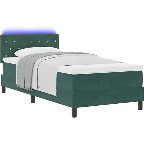  LED Box Spring Krevet Tamnozelena 100 x 200 cm Bar&amp;scaron;un Slike