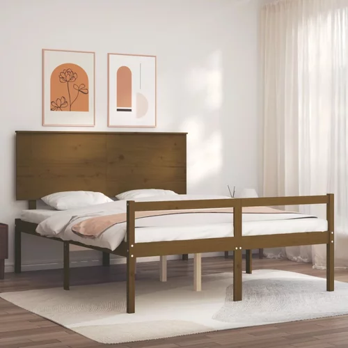  kreveta s uzglavljem boja meda 5FT bračni masivno drvo