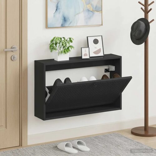 Ormar za cipele na zidu EDE 71 x 17 x 43 cm Konstruirano drvo - Crna Cijene