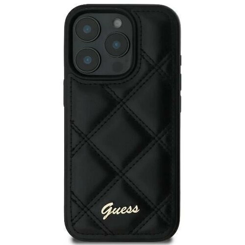 Guess PU Leather Quilted Zadn&iacute; Kryt pro iPhone 16 Black Ovitek za telefon Vijolična Cene