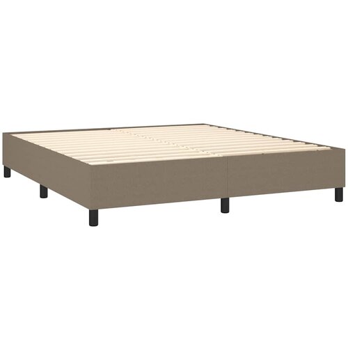  Krevet s oprugama i madracem smeđesivi 180x200 cm tkanina Slike