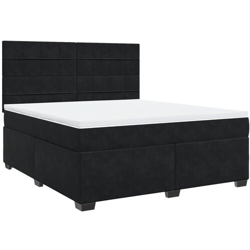 VidaXL Krevet s oprugama i madracem crni 180x200 cm bar&amp;scaron;unasti Slike