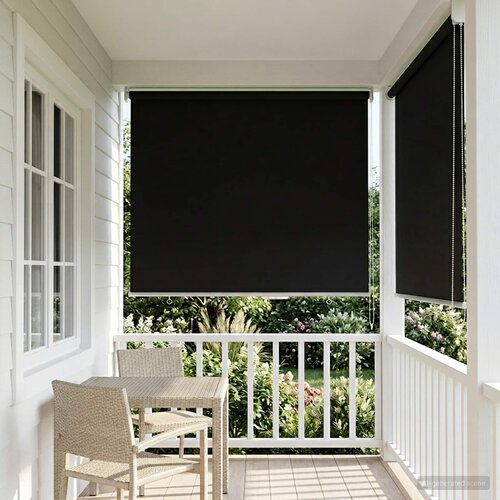 Rolo zavjesa za vanjsku uporabu s UV za&scaron;titom Crna 60 x 140 cm Cene