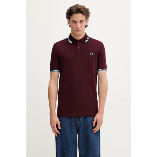 Fred Perry Pamučna polo majica boja: bordo, bez uzorka, M3600 Cijene