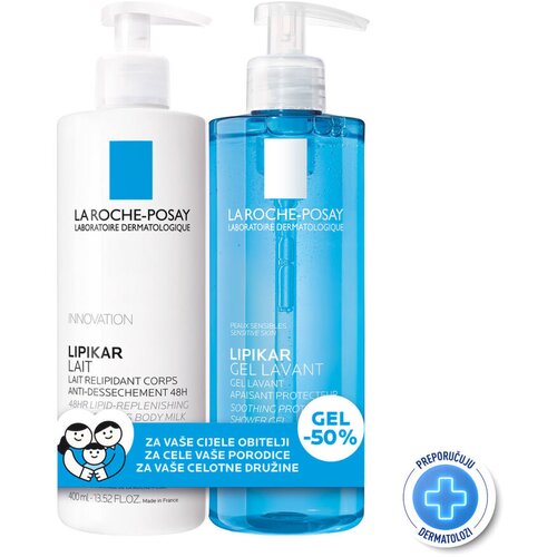 LAROCHE-POSAY Lipikar Lait, 400 ml + Lavante Gel, 400 ml Cene